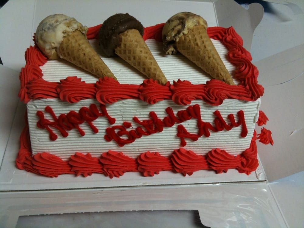 1/3 sheet sized ice cream cake serves 4