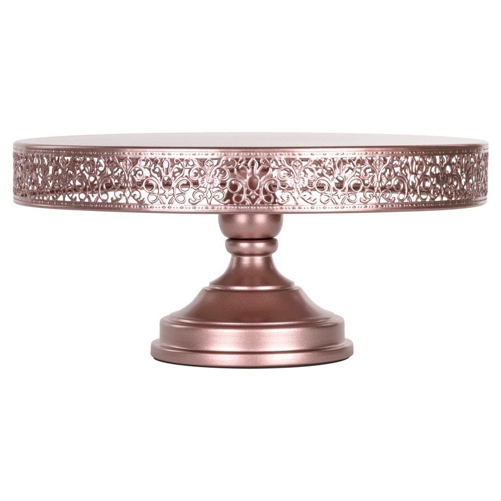 16 Inch Round Metal Wedding Cake Stand (Rose Gold)