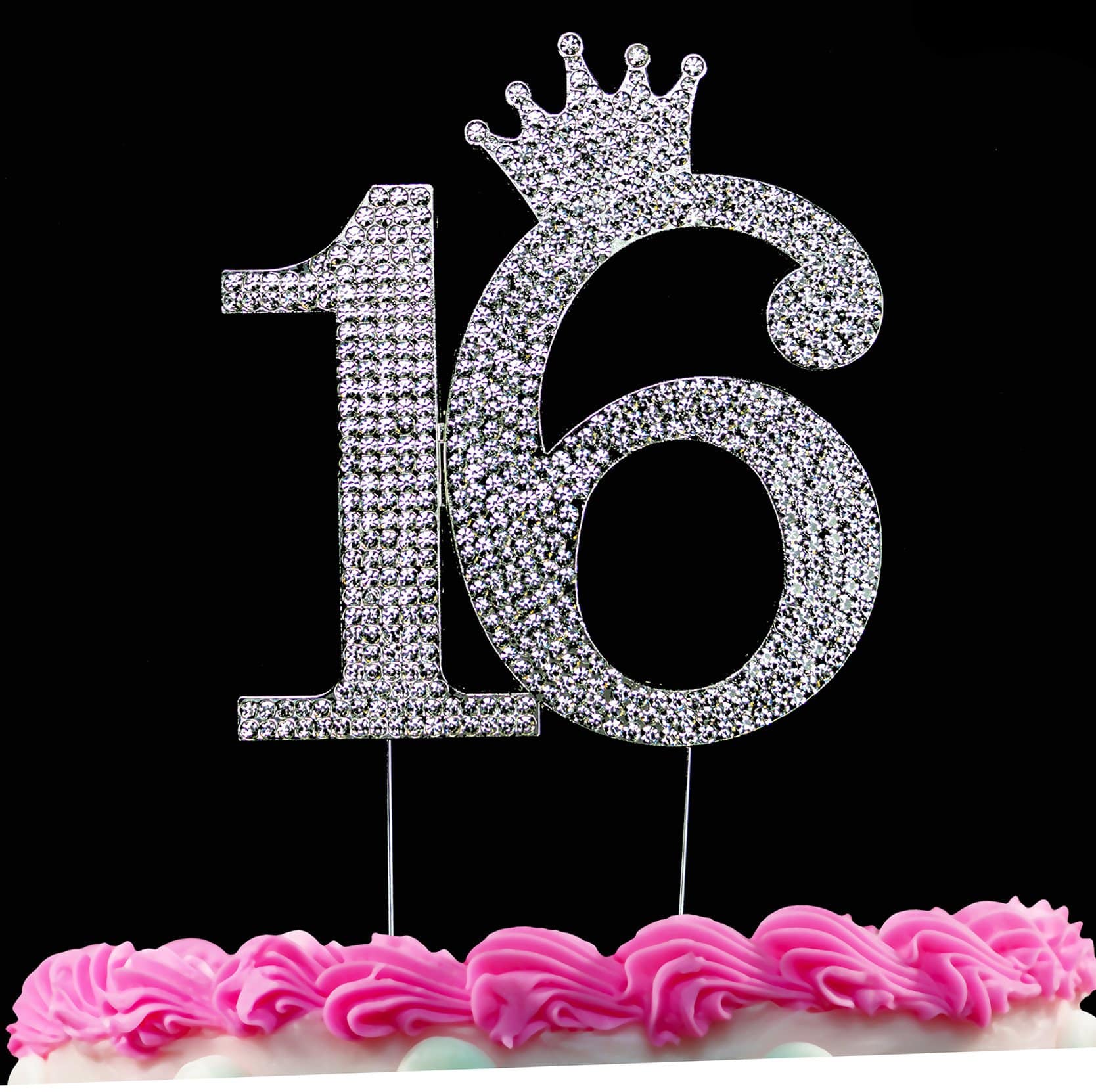 16th Birthday Cake Toppers Sweet 16 Cake Topper Silver Princess Crown ...
