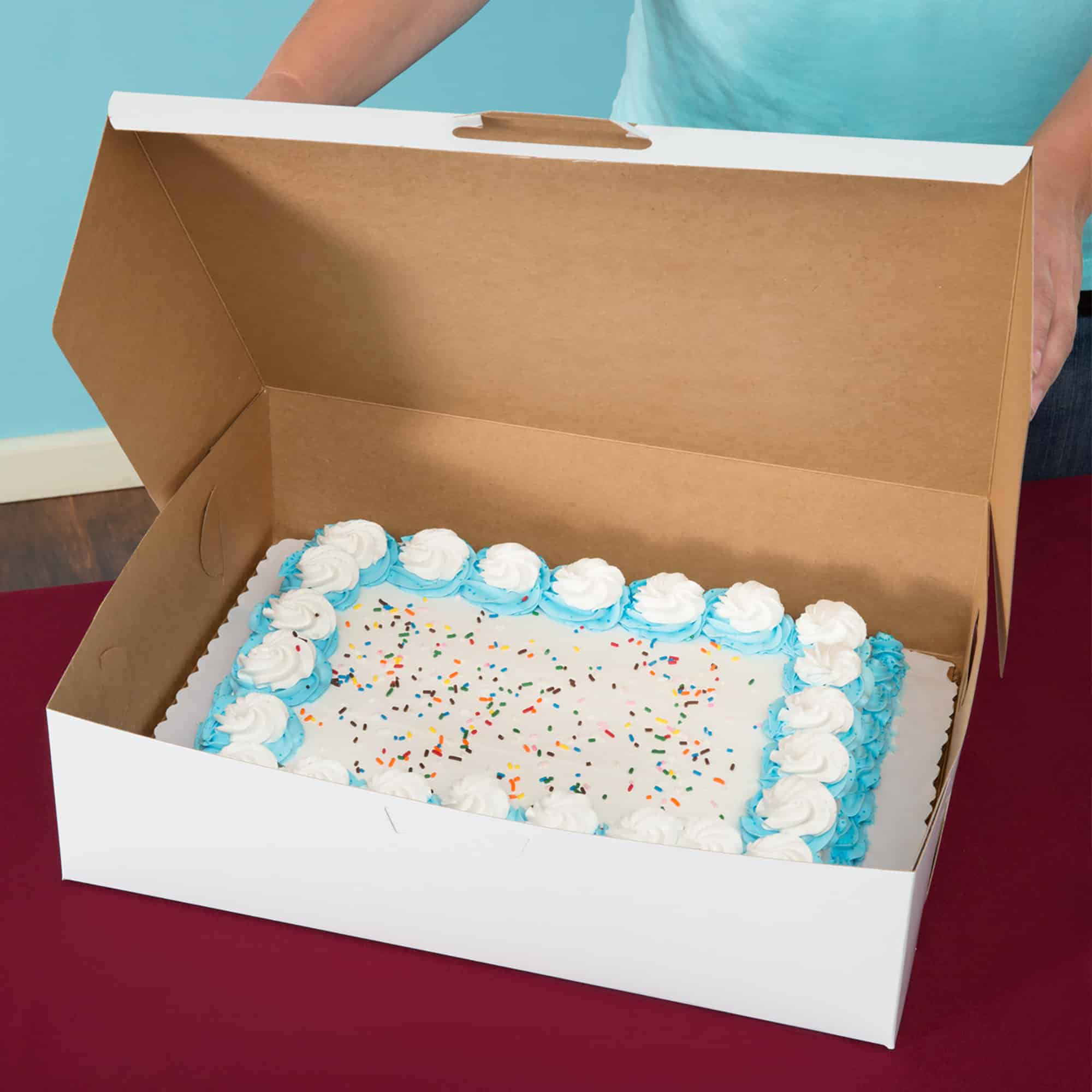 19"  x 14"  x 5"  White Half Sheet Cake / Bakery Box