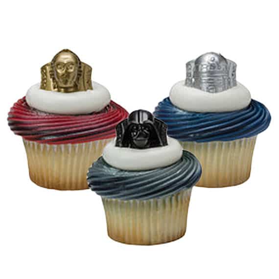 24 Star Wars Darth Vader Cupcake Cake Ring Birthday Party Favor Toppers ...