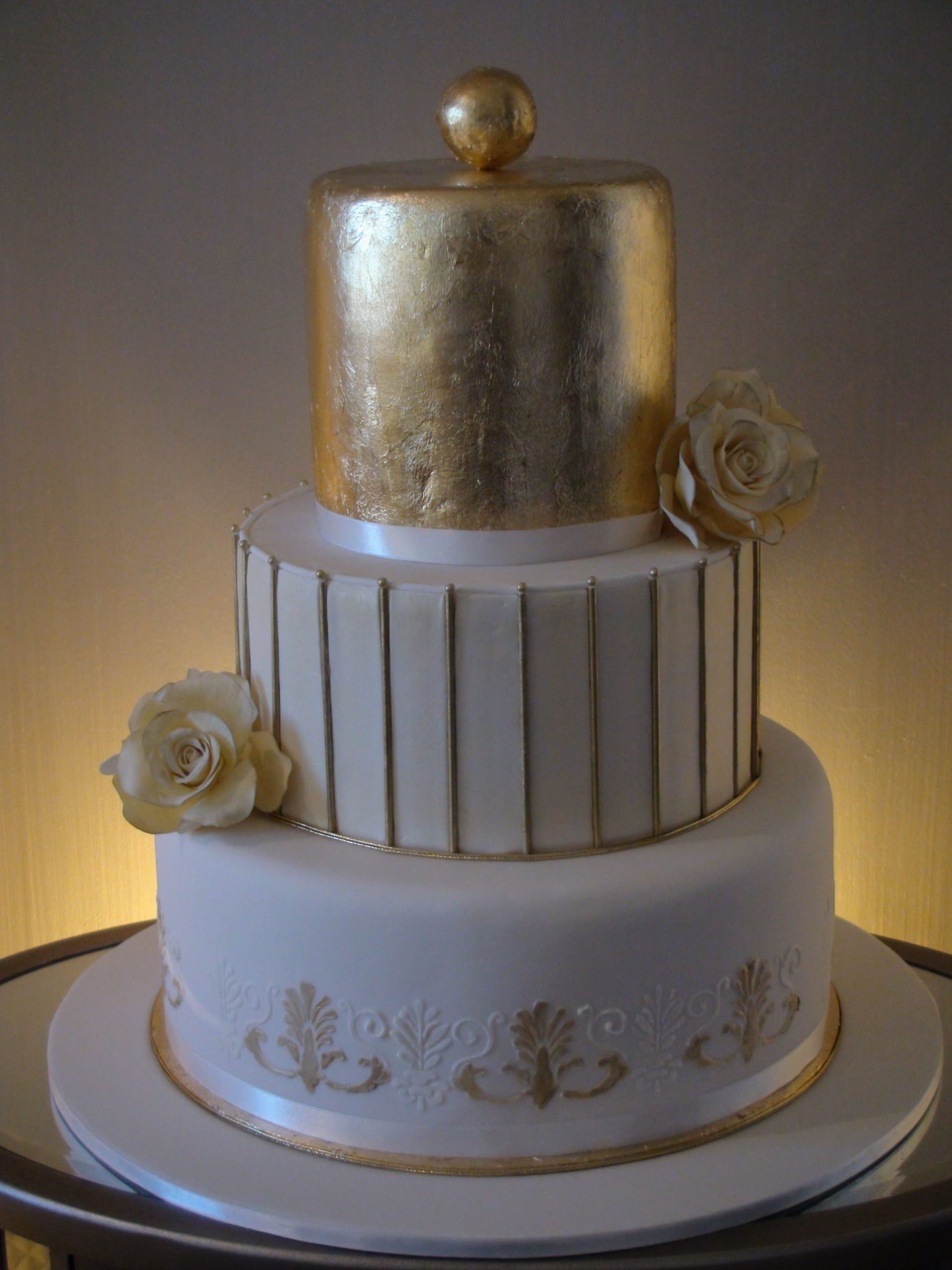 24ct gold leaf wedding cake