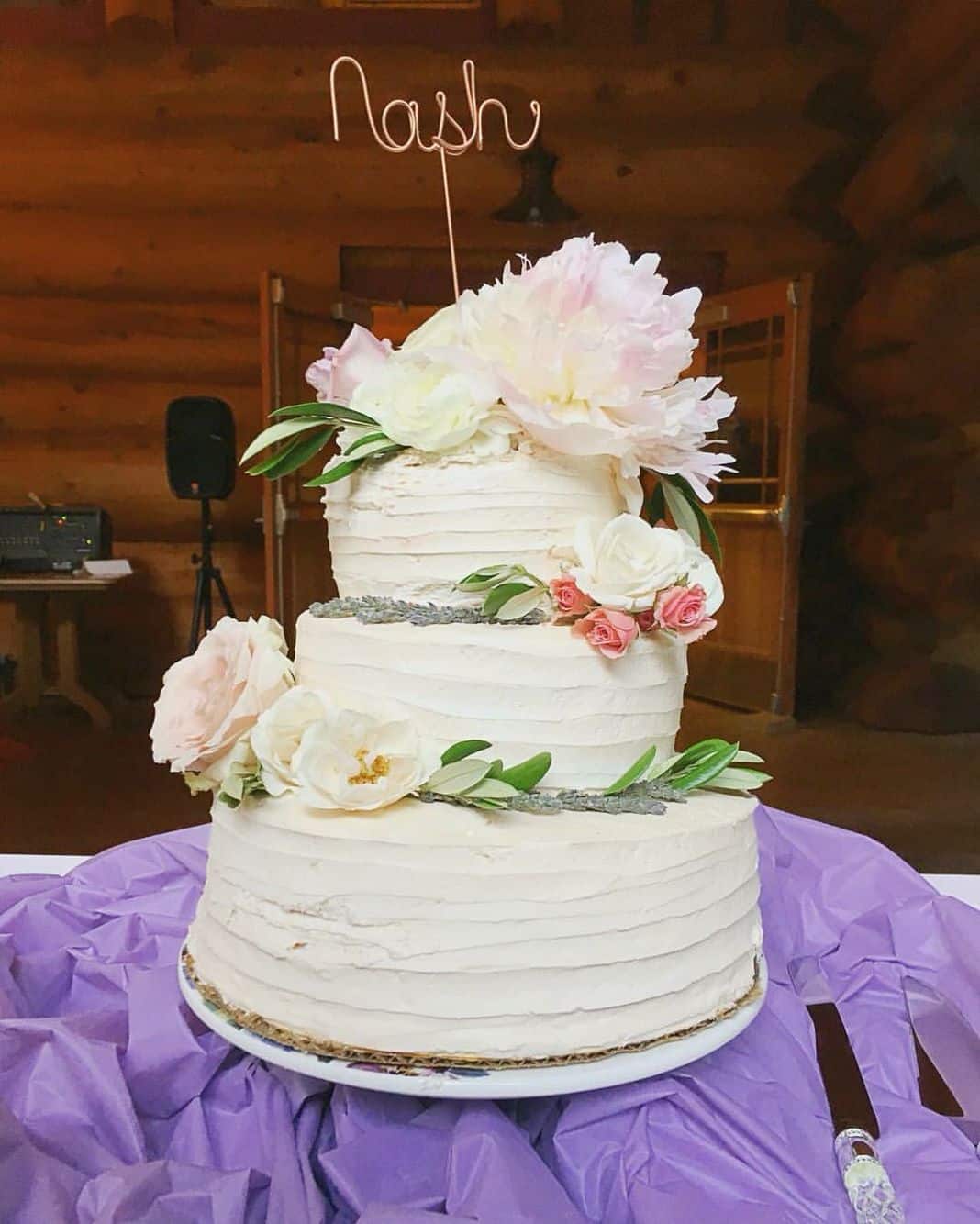 3 tier cake made by Nothing Bundt Cakes and floral by Ruby Bloom, San ...