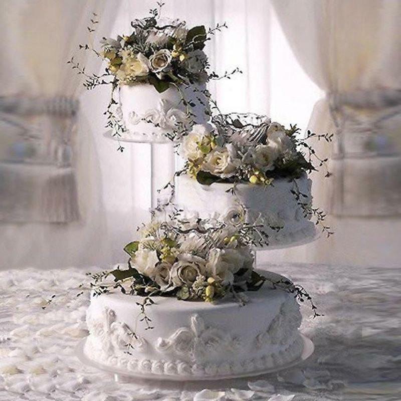 3 TIER CASCADE WEDDING CAKE STAND (STYLE R307)