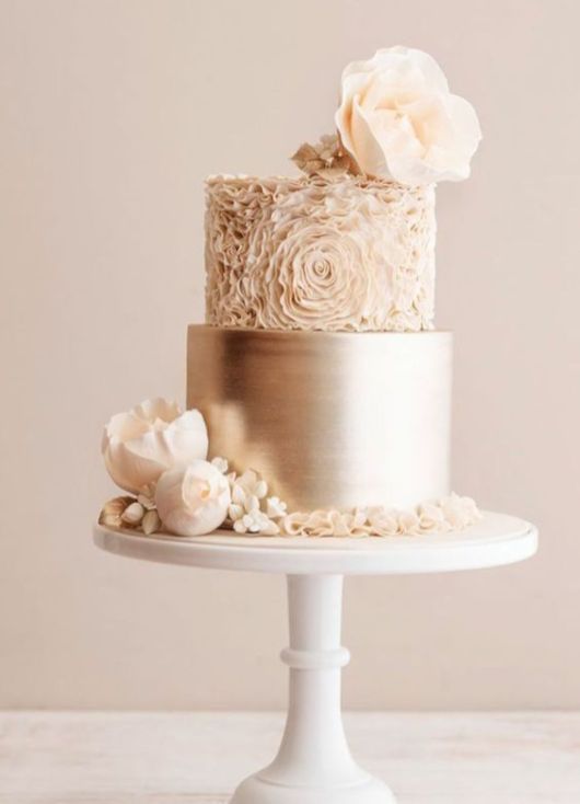 50 Gold Wedding Cakes Ideas 26