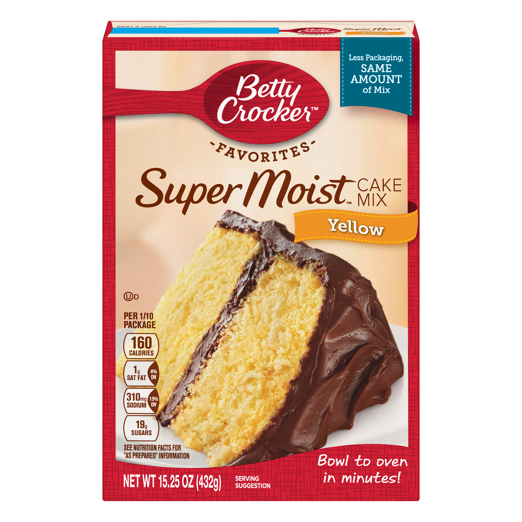 (6 pack) Betty Crocker Super Moist Yellow Cake Mix, 15.25 oz