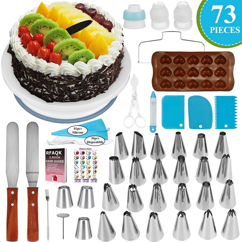 73pcs Professional Cake Decorating Kit Baking Supplies Kit, Chocolate ...