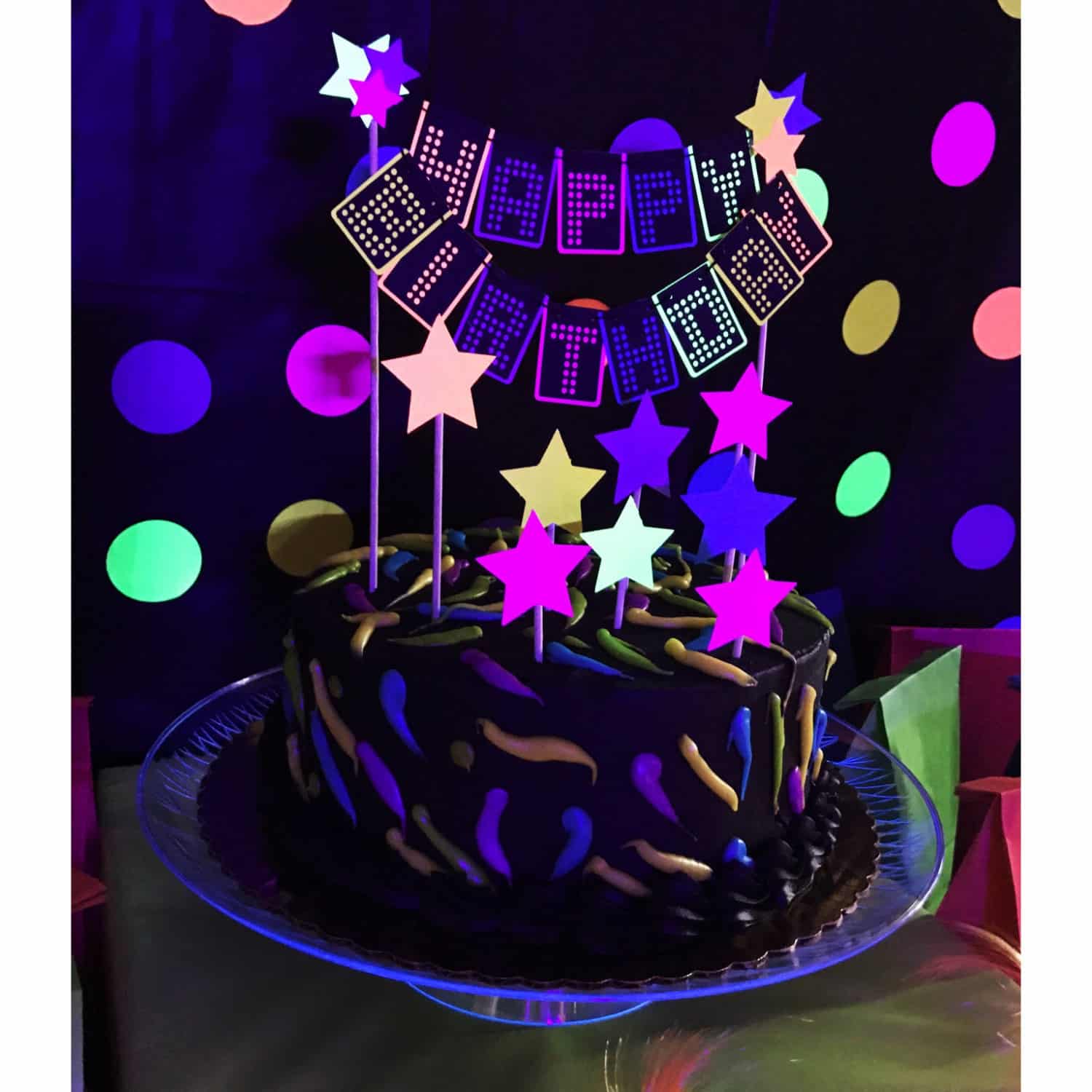 80s cake topper neon cake topper glow cake topper neon