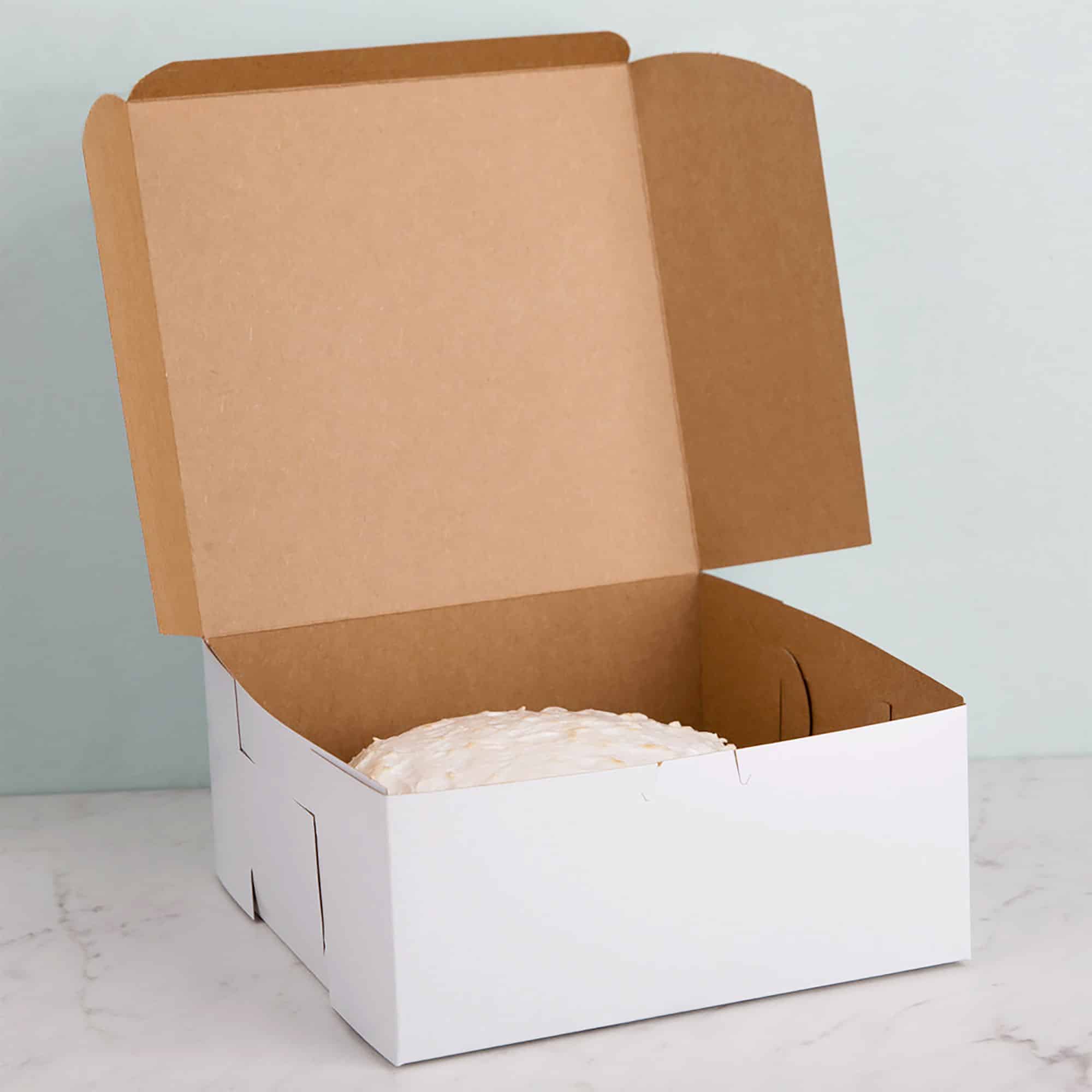 9"  x 9"  x 4"  White Cake / Bakery Box