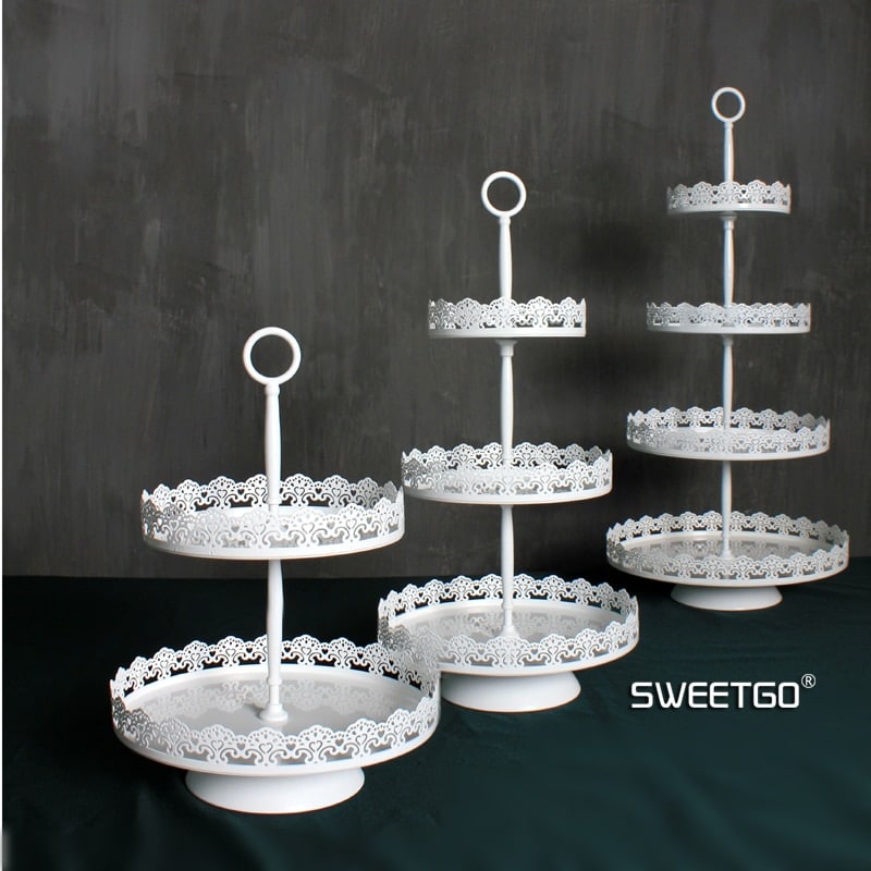 Aliexpress.com : Buy 4 tiers cake stand metal white wedding cake tools ...