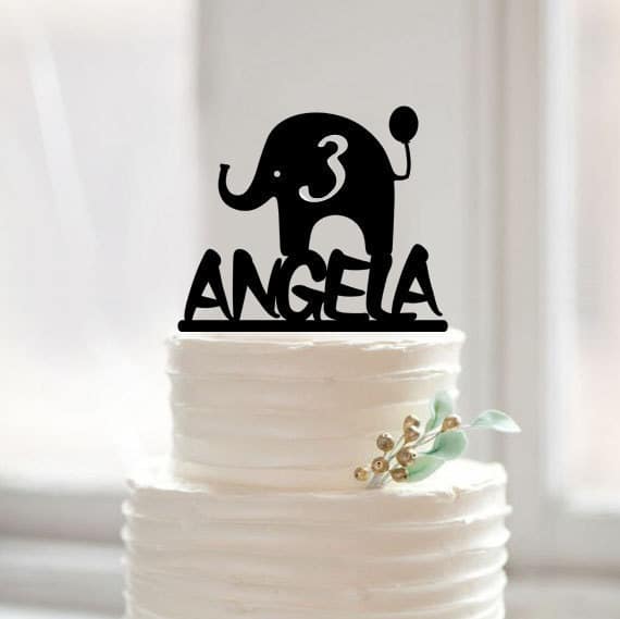 Aliexpress.com : Buy Happy Birthday Baby Cake Topper,Elephant Baby ...
