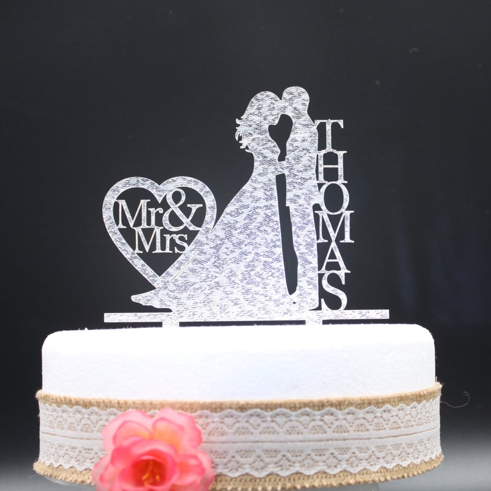 Aliexpress.com : Buy Personalized Wedding Cake Topper Acrylic silver ...