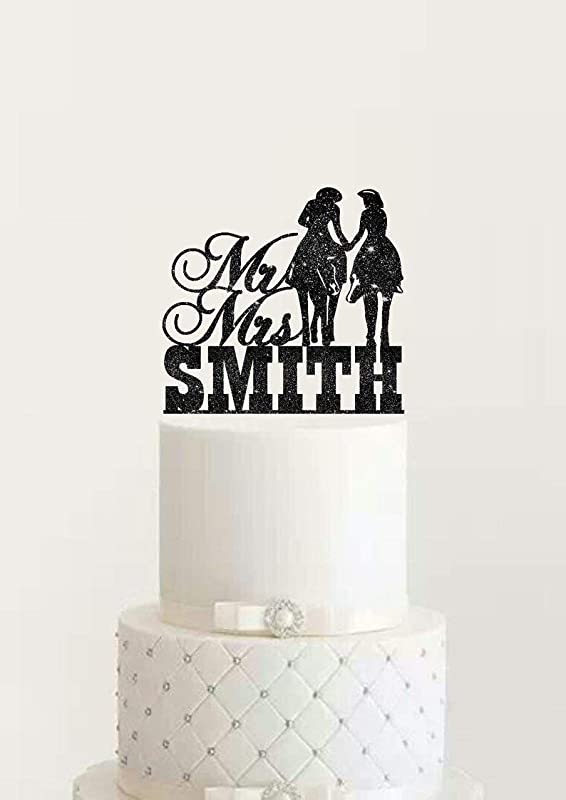 Amazon.com: Country Western Wedding Cake Topper Silhouette ...