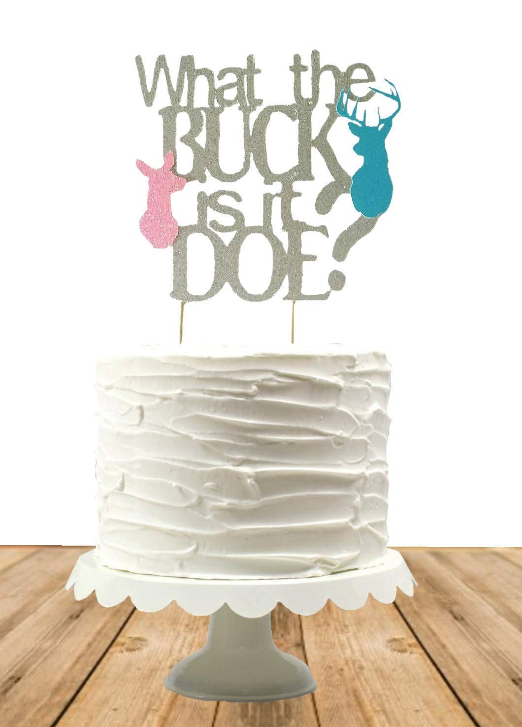 Amazon.com: What the Buck is it Doe Gender Reveal Cake Topper, Buck or ...