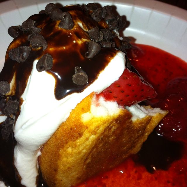 Angel food cake, cool whip, Hershey syrup, frozen ...