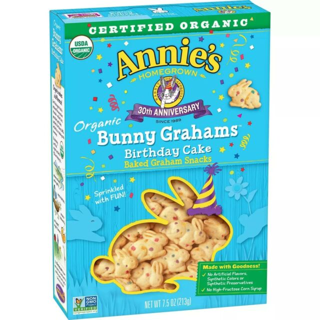 Annies Homegrown Organic Birthday Cake Bunny Grahams Snack ...