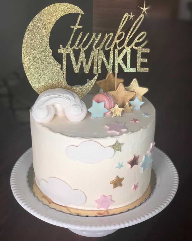 âTwinkle Twinkle little Starâ? gender reveal cake ð«. Made with lots of ...