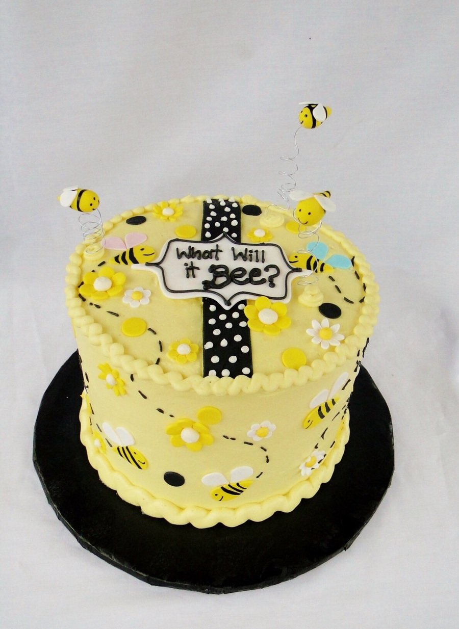 Bee Gender Reveal Cake