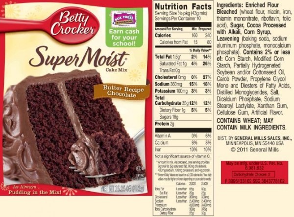 Betty Crocker German Chocolate Cake Mix Ingredients
