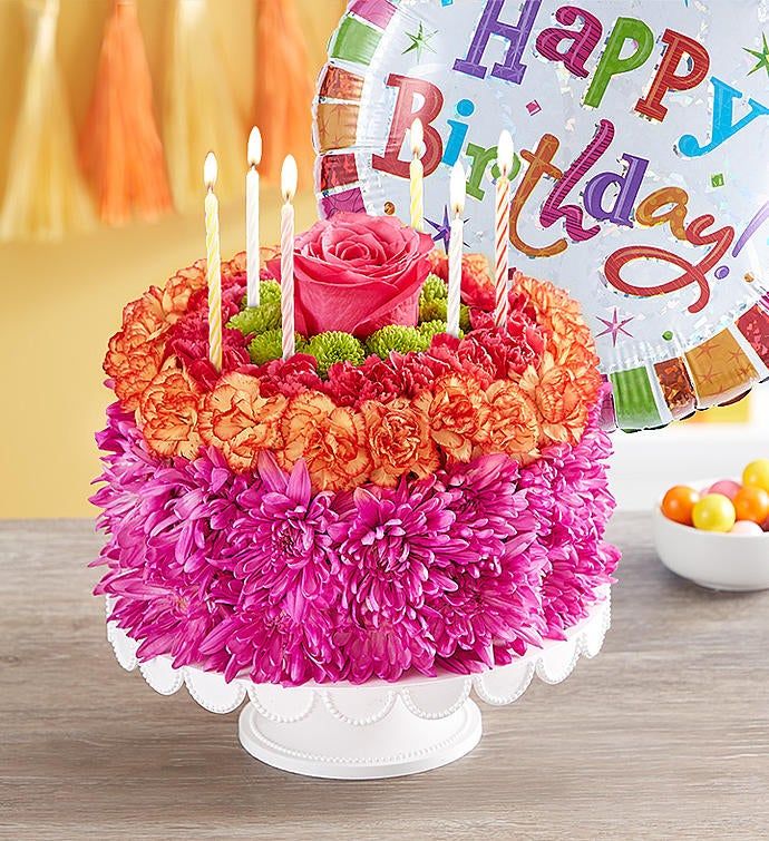 Birthday Wishes Flower CakeÂ® Vibrant