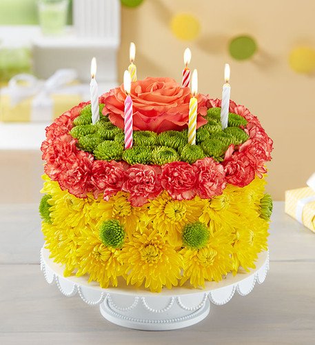 Birthday Wishes Flower Cakeâ¢ Yellow