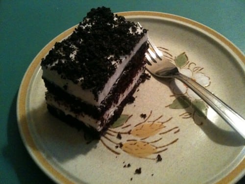 Bout to try this vegan cookies n cream cake. Tx whole food