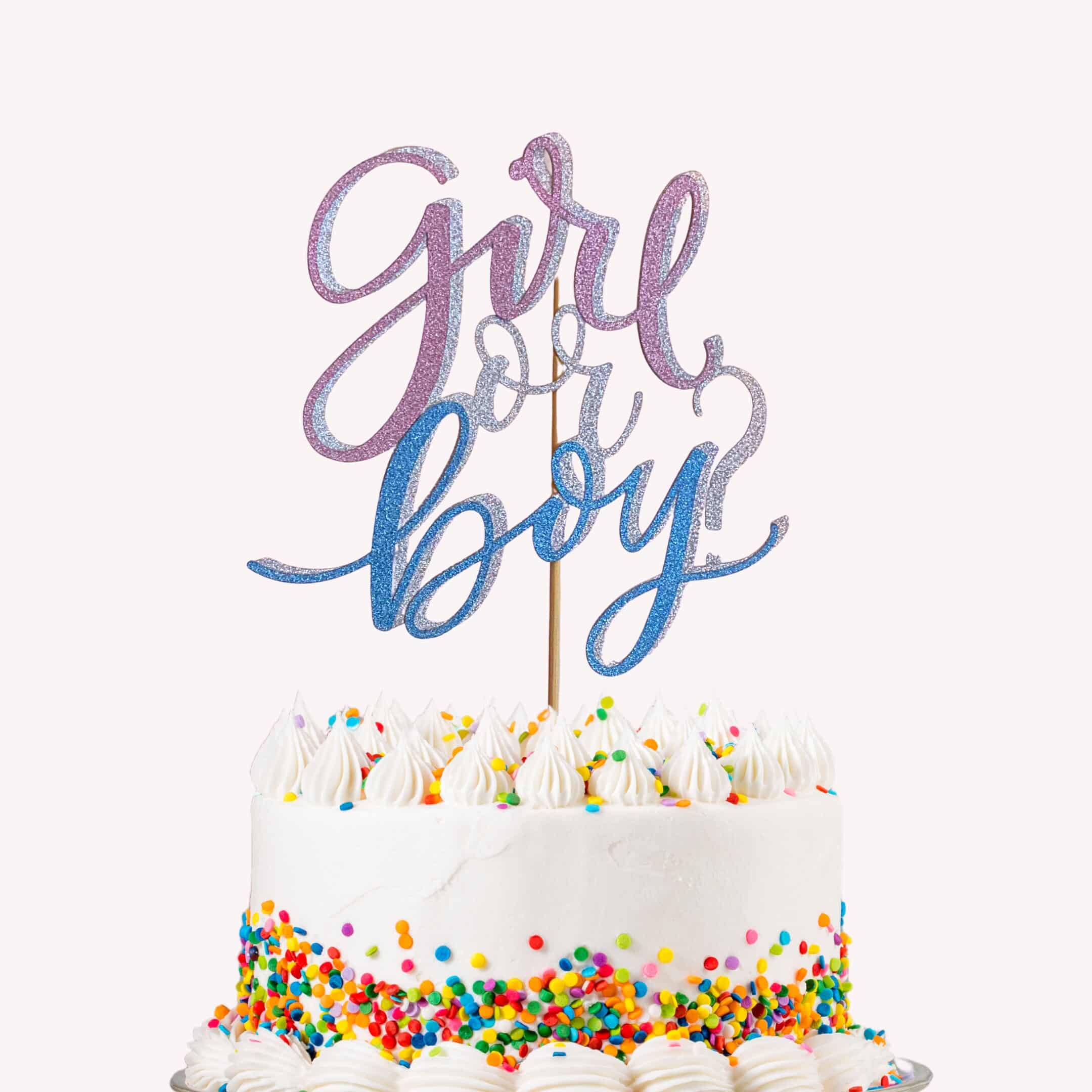 Boy or Girl Cake Topper Gender Reveal Cake Topper Baby
