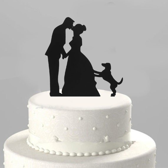 Bride Groom &  Dog Wedding Cake Topper Decorating by exoticbuy