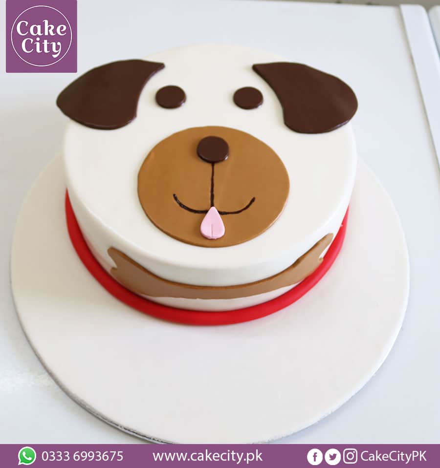 Brown Dog Birthday Cake
