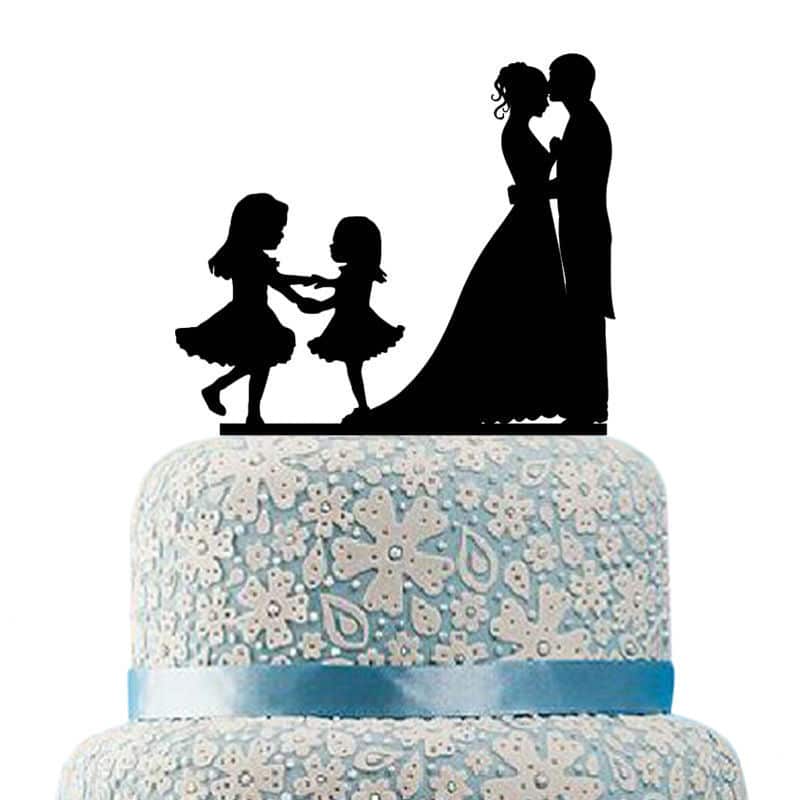 Buythrow Unique Wedding Cake Topper With Two Girls, Funny Silhouette ...