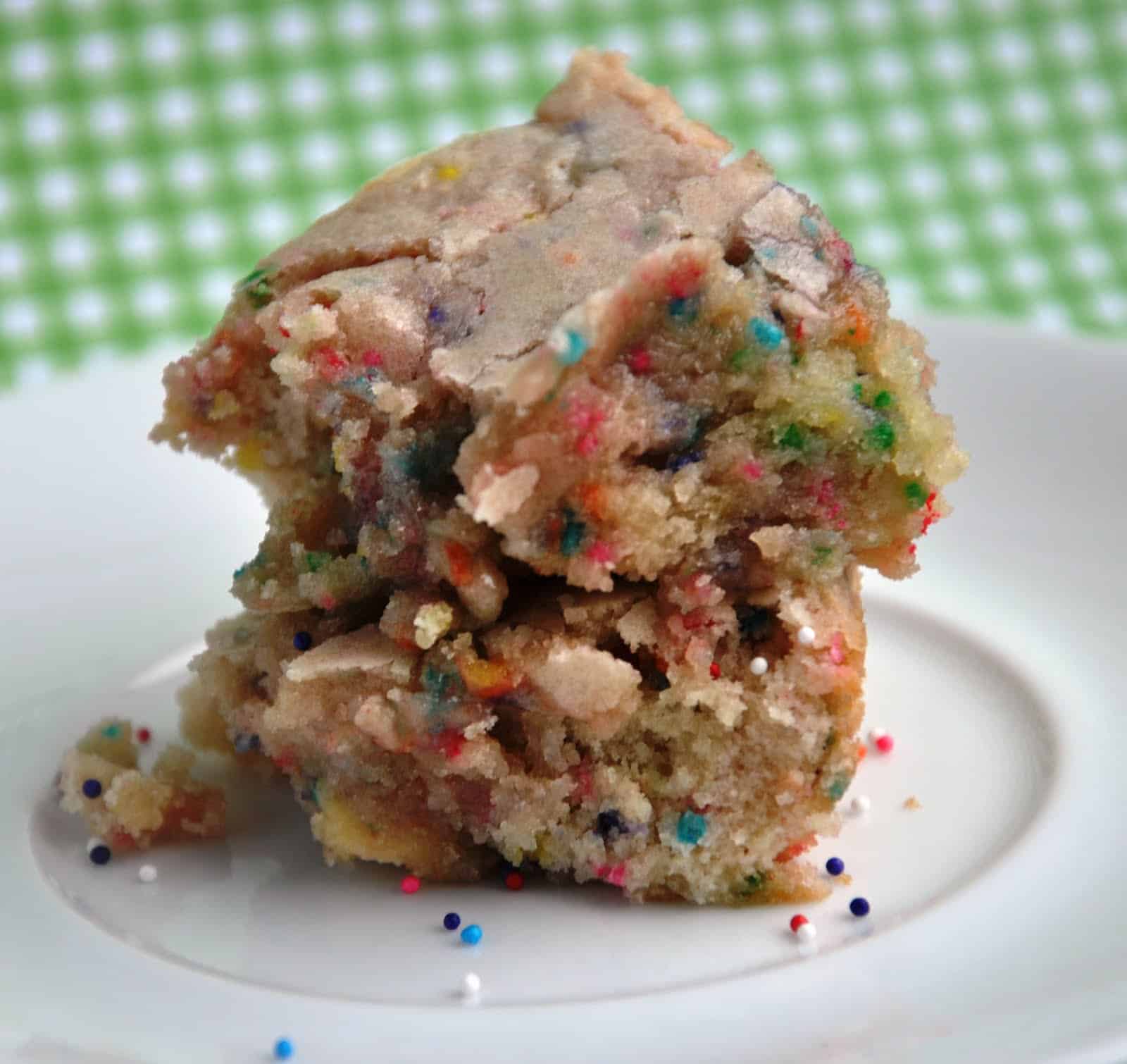 Cake Batter Blondies made from scratch!