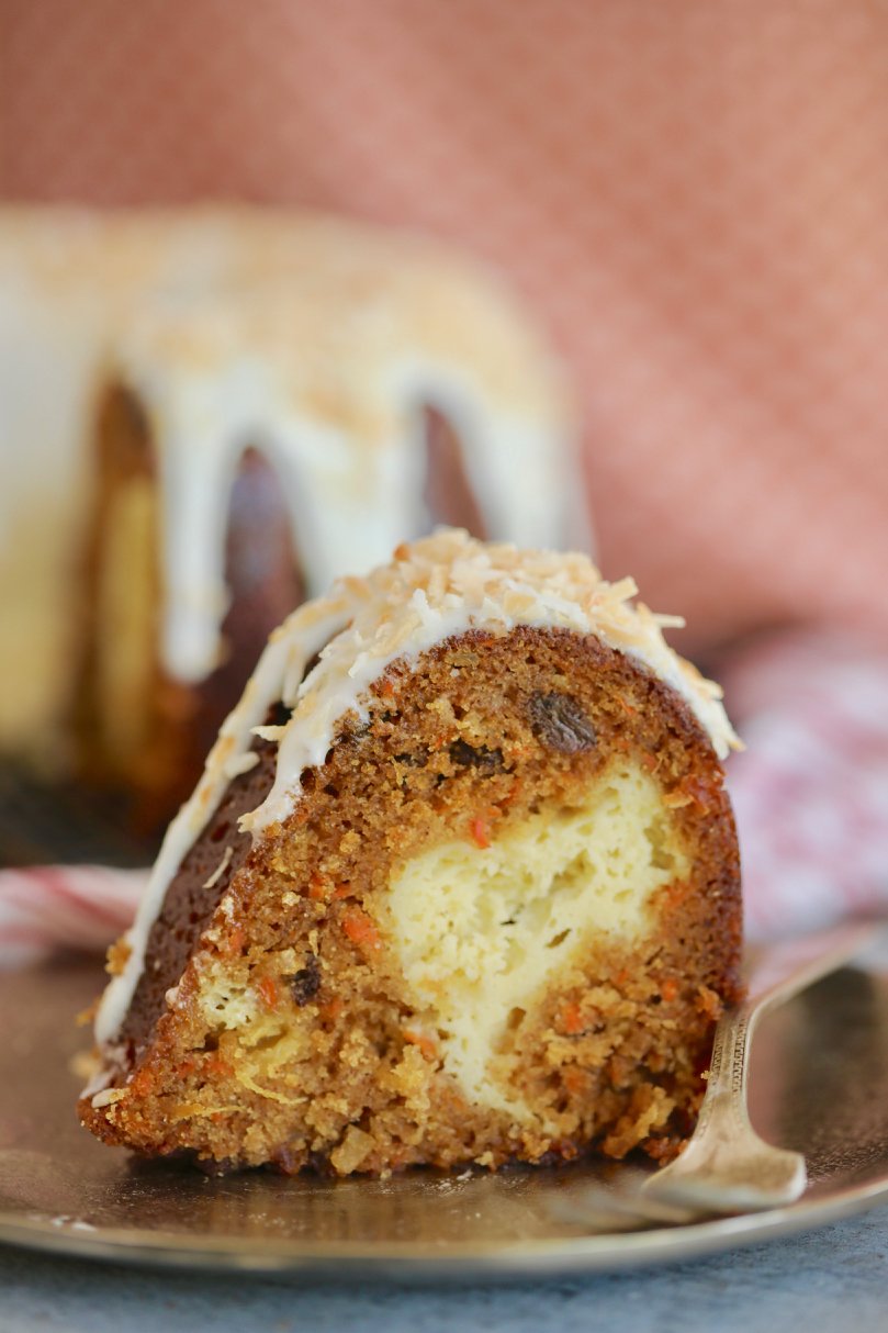 Carrot Bundt Cake Recipe (With Cheesecake Filling)