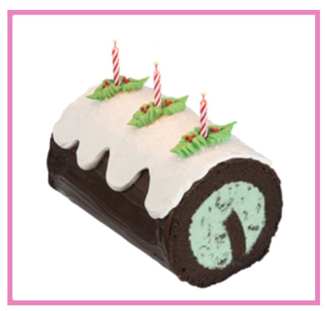 Christmas Yule log cake ice cream cake Baskin Robbins