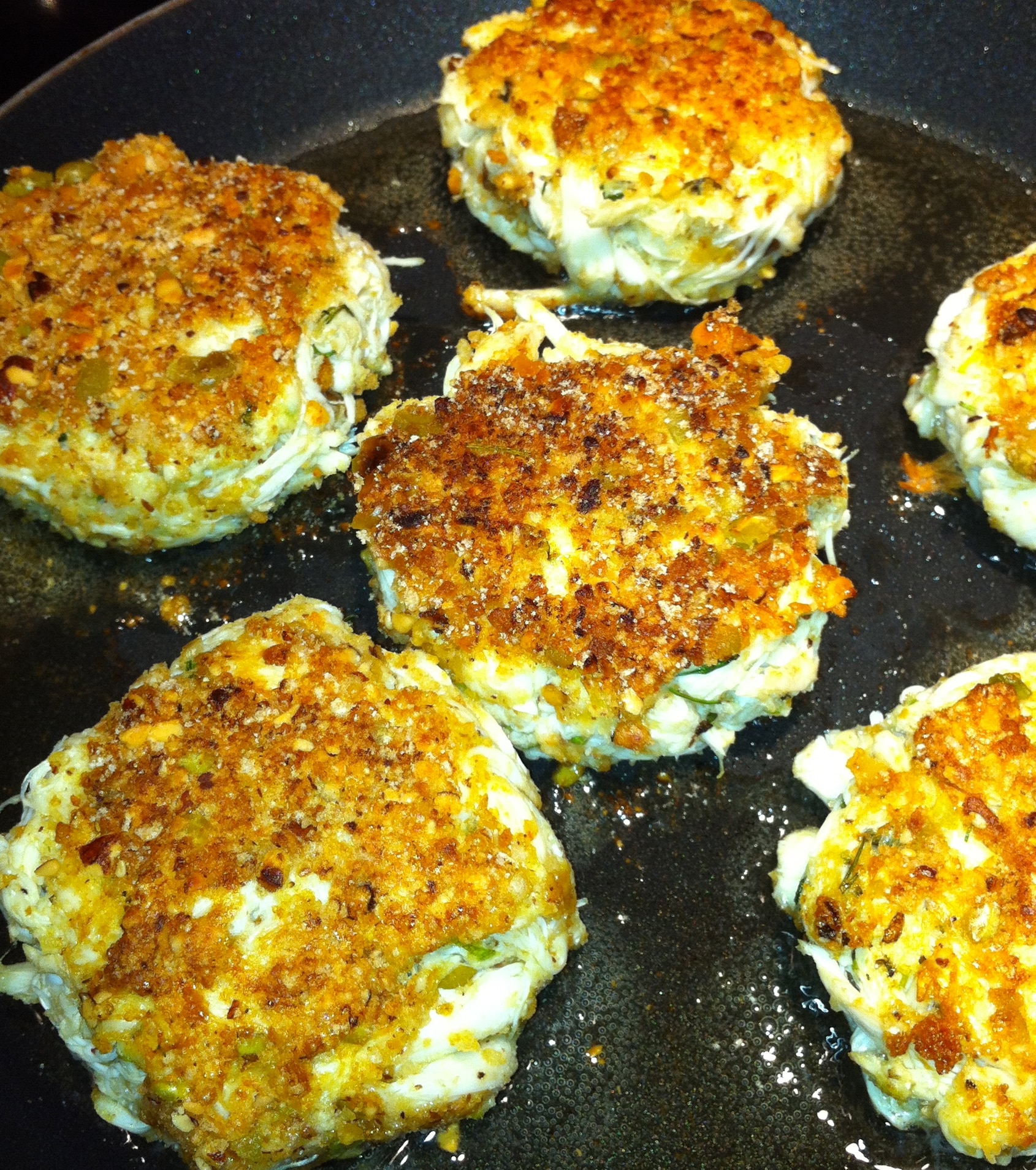 cooking the crab cakes