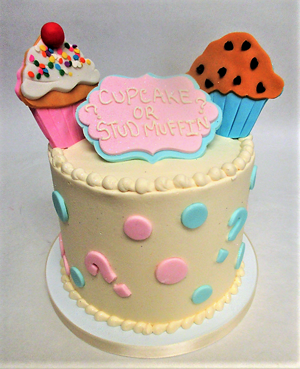 Cupcake or Stud Muffin Gender Reveal Cake by Flavor Cupcakery