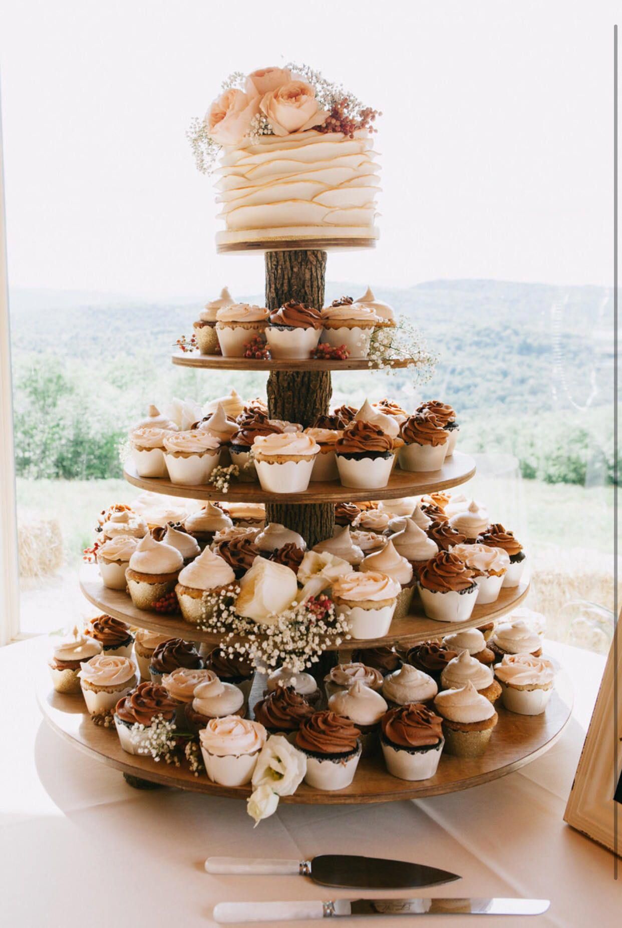 Cupcake Stand 5 Tier Rustic or Modern (Tower Holder) 75 Cupcakes 150 ...