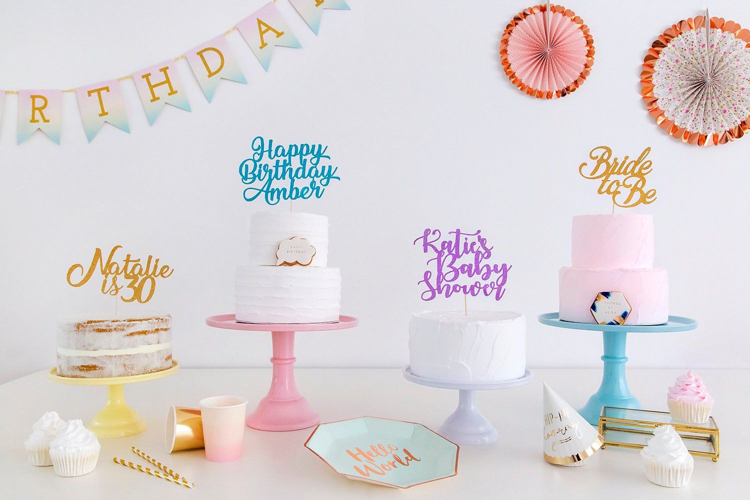 Custom Cake Topper.Create your own text. Any Phrase Party Decoration ...