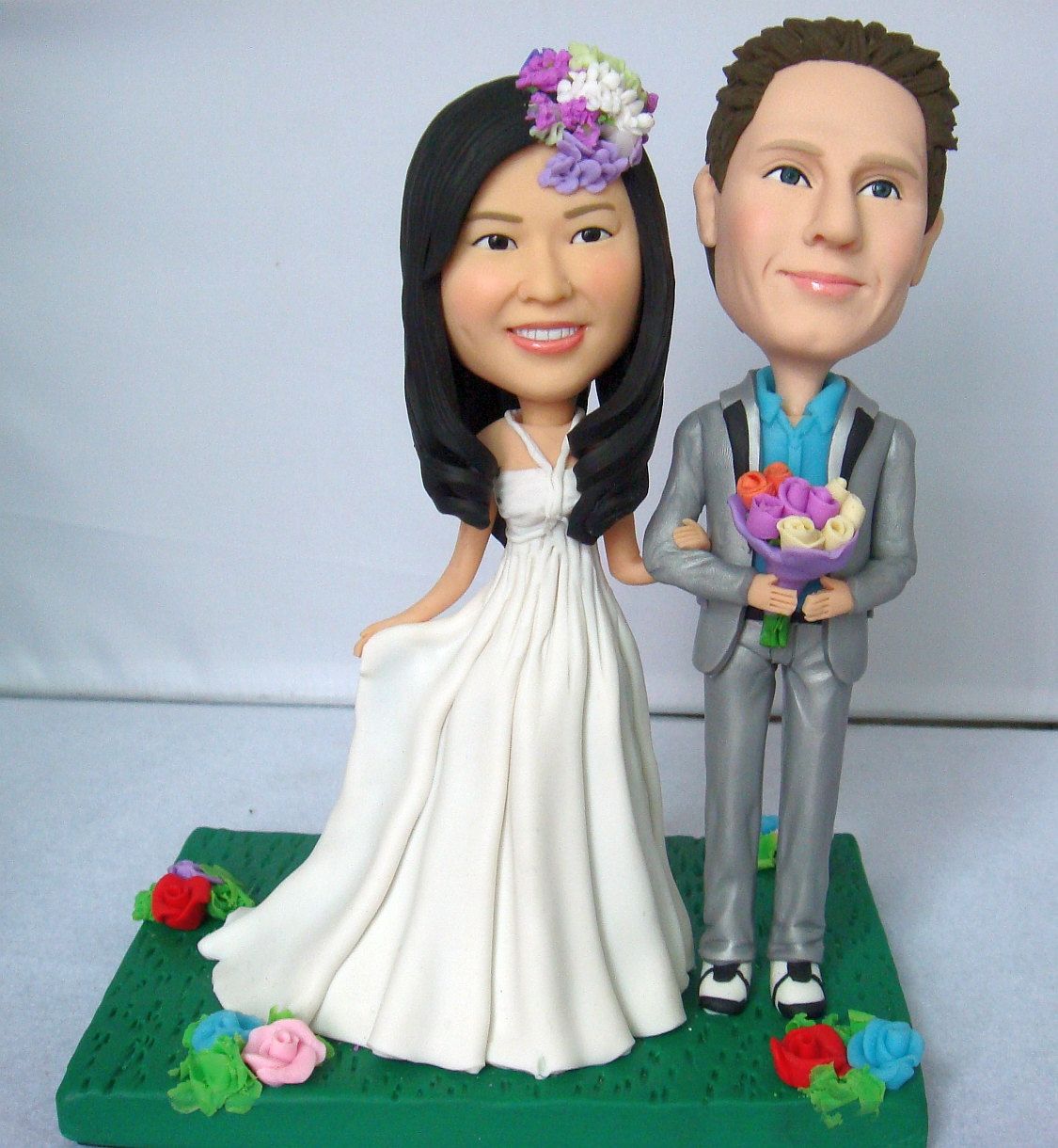 custom made wedding cake topper that looks like YOU. $159.99, via Etsy ...