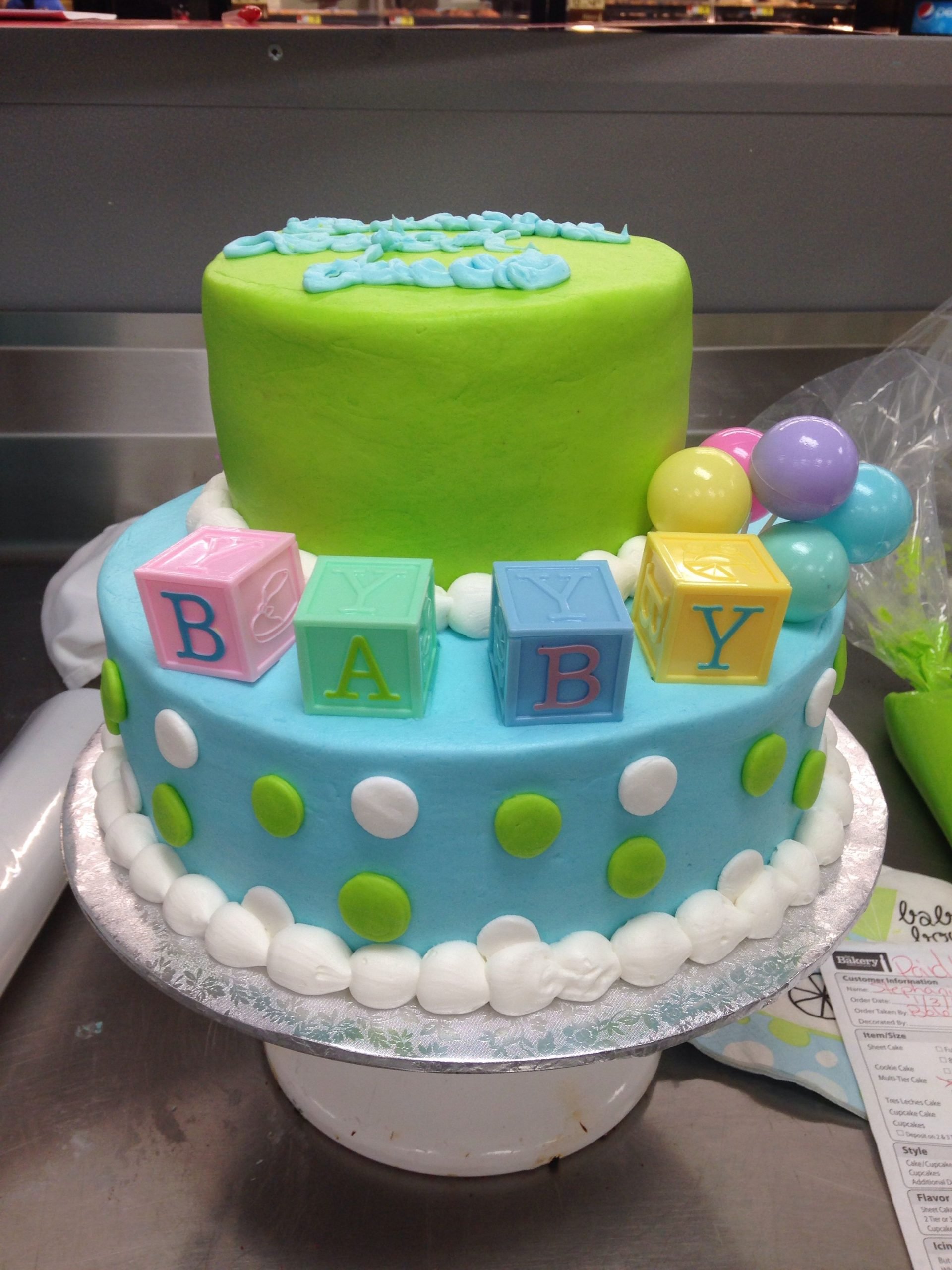 Custom tier cake, walmart cake. Baby shower cake ...