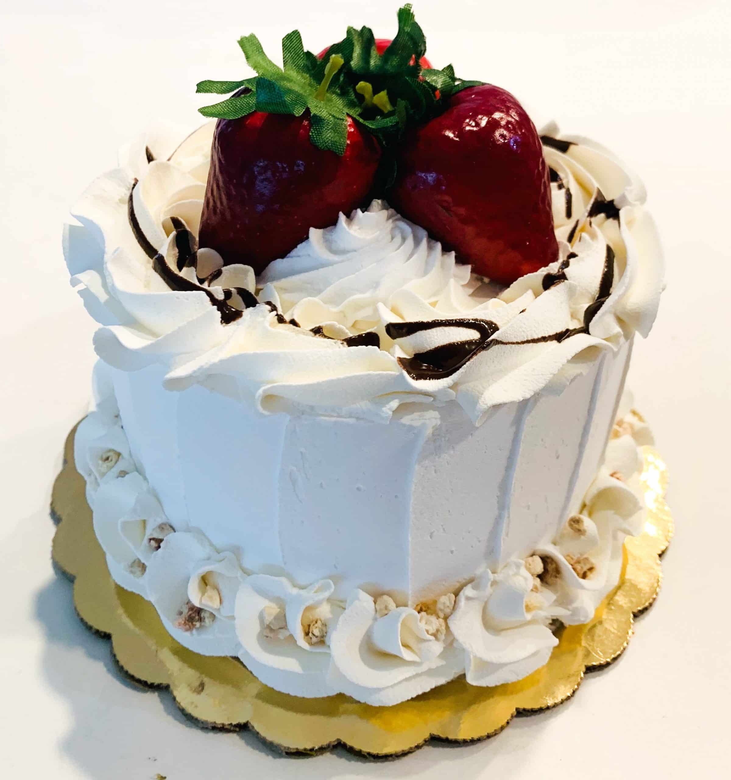 Fake Cake 6"  Vanilla Cream Strawberry Faux Cake