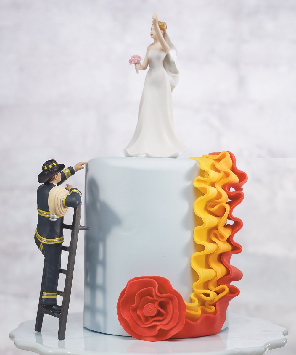 Fireman Groom Wedding Cake Topper Figurine Cake Top