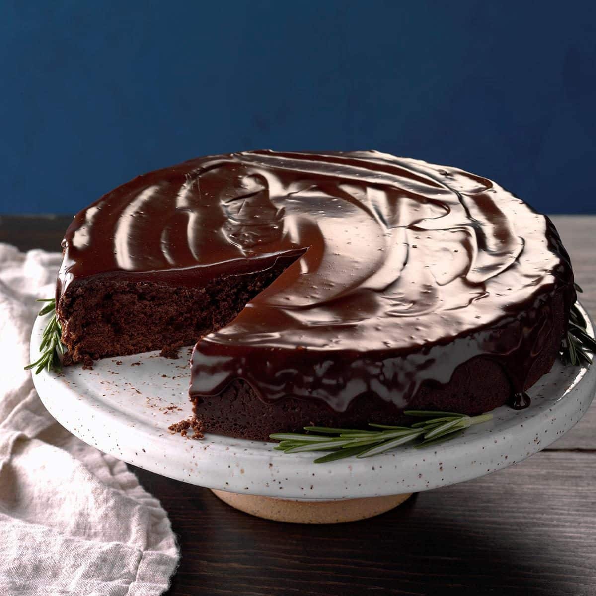 Flourless Chocolate Cake with Rosemary Ganache Recipe: How to Make It ...
