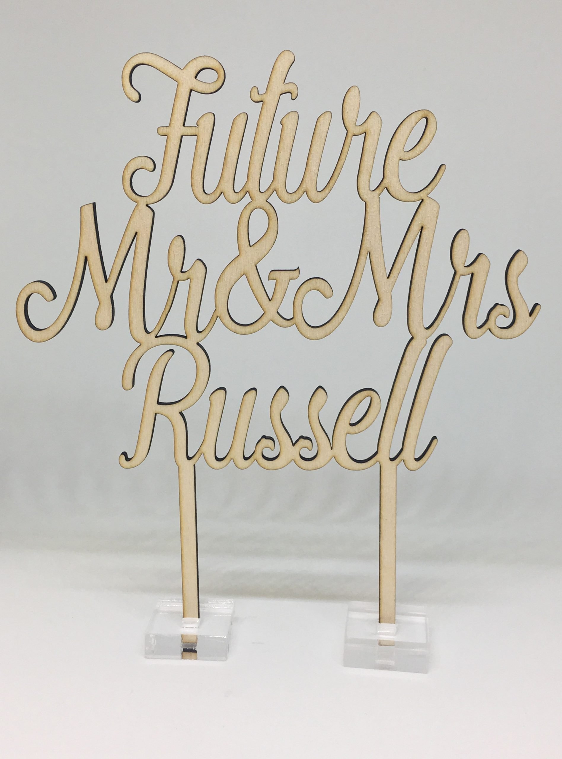 " Future Mr &  Mrs"  Personalised Engagement Cake Topper ...