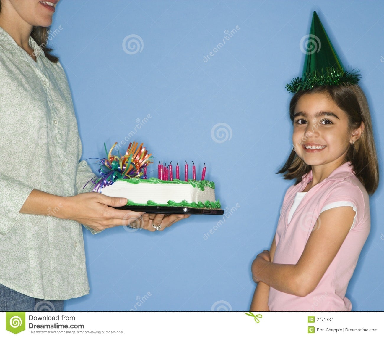 Girl Getting Birthday Cake. Stock Image