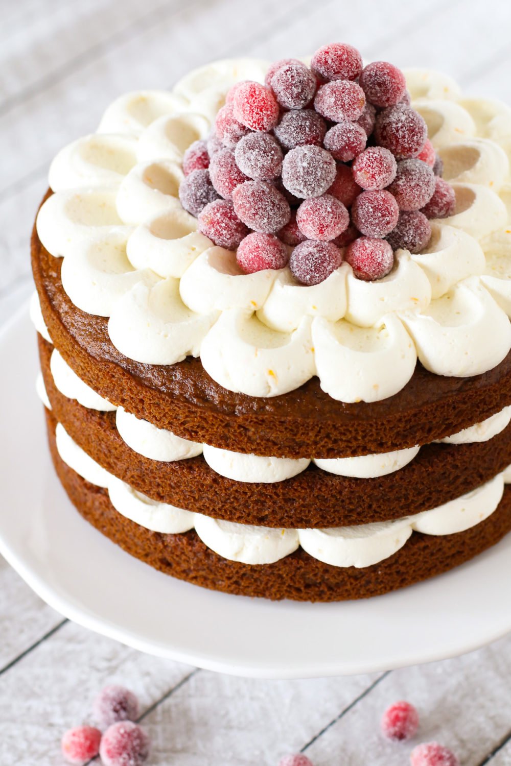 gluten free vegan gingerbread layer cake with sugared ...
