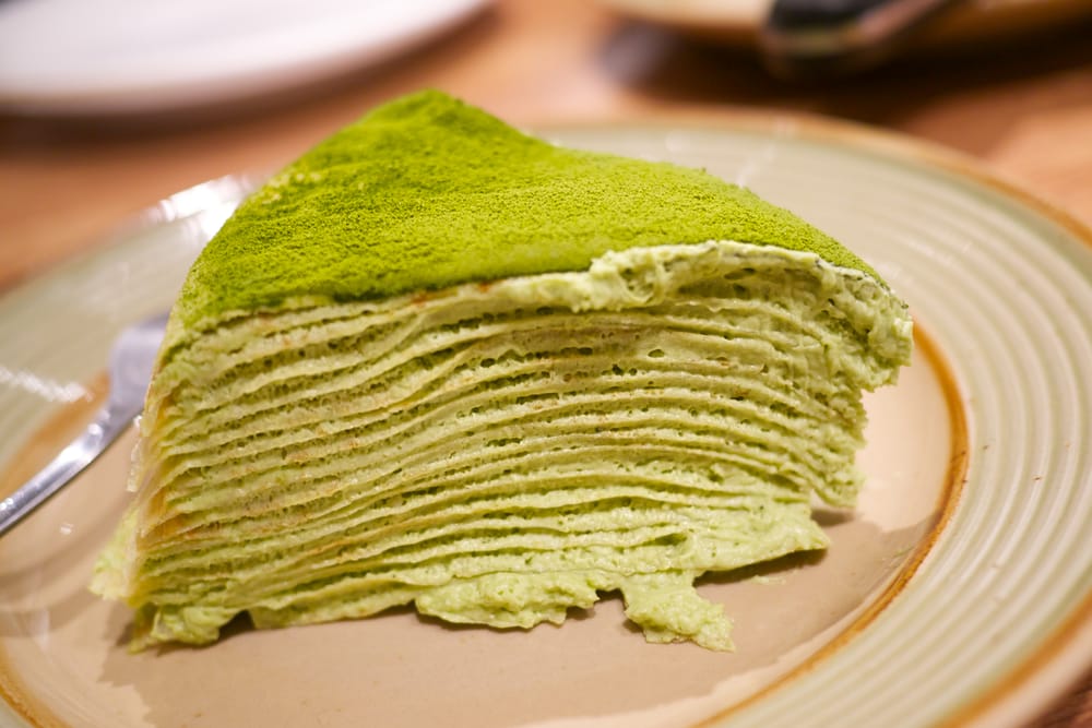 Green Tea Mille Crepes Cake