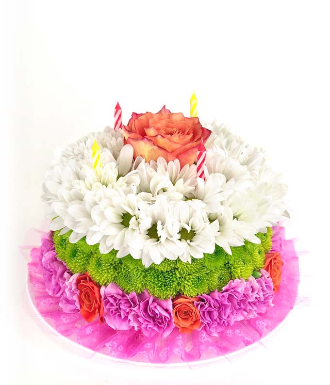 Happiest Birthday Flower Cake at From You Flowers