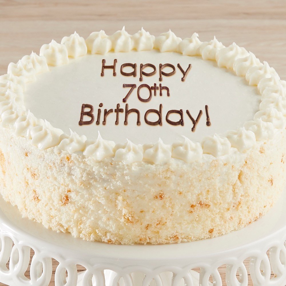 Happy 70th Birthday Vanilla Cake delivered