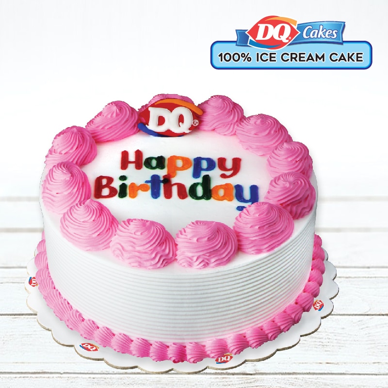Happy Birthday Pink Ice Cream Cake 8" 