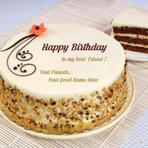 Happy Birthday To My Best Friend Cake With Name